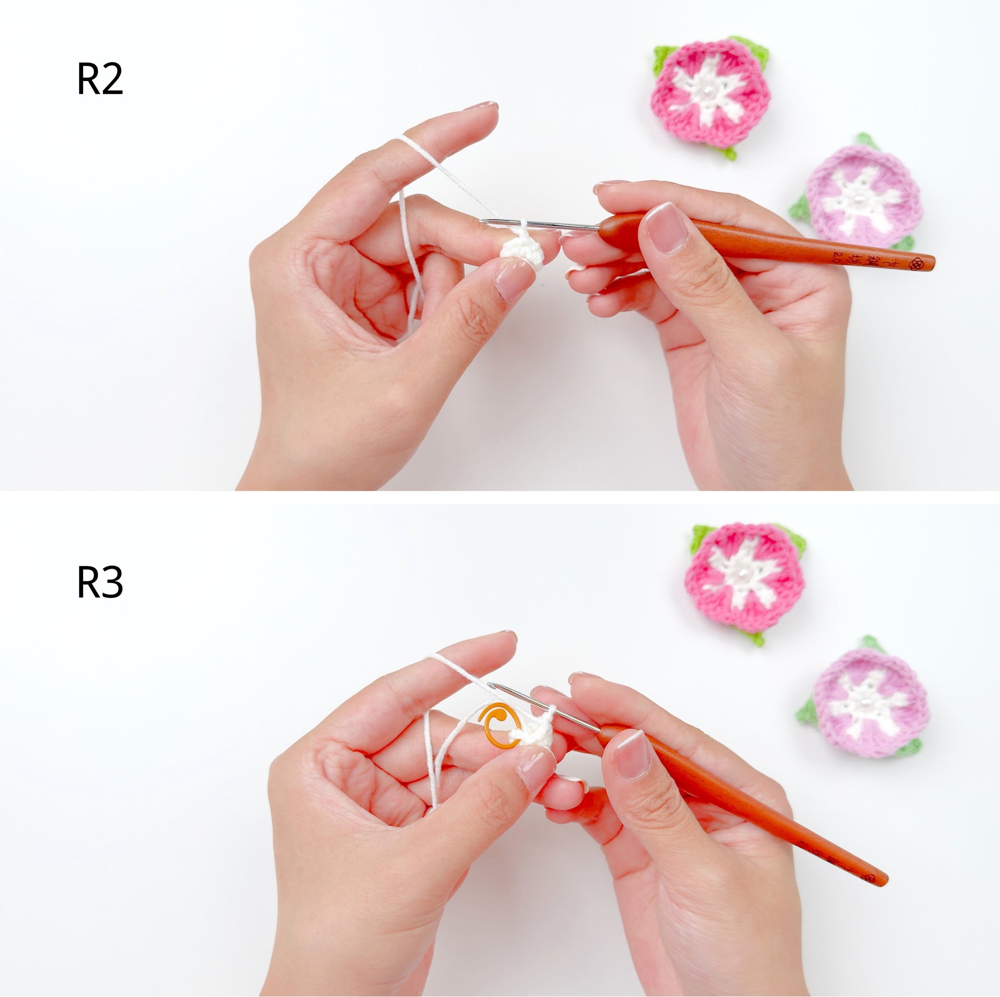 牵牛花贴花钩针图解